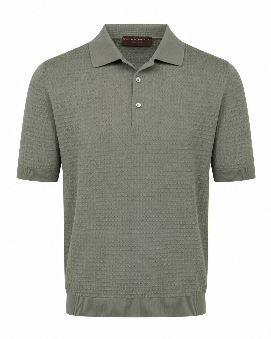 Cotton Crepe Polo Vintage Style Relaxed Slim