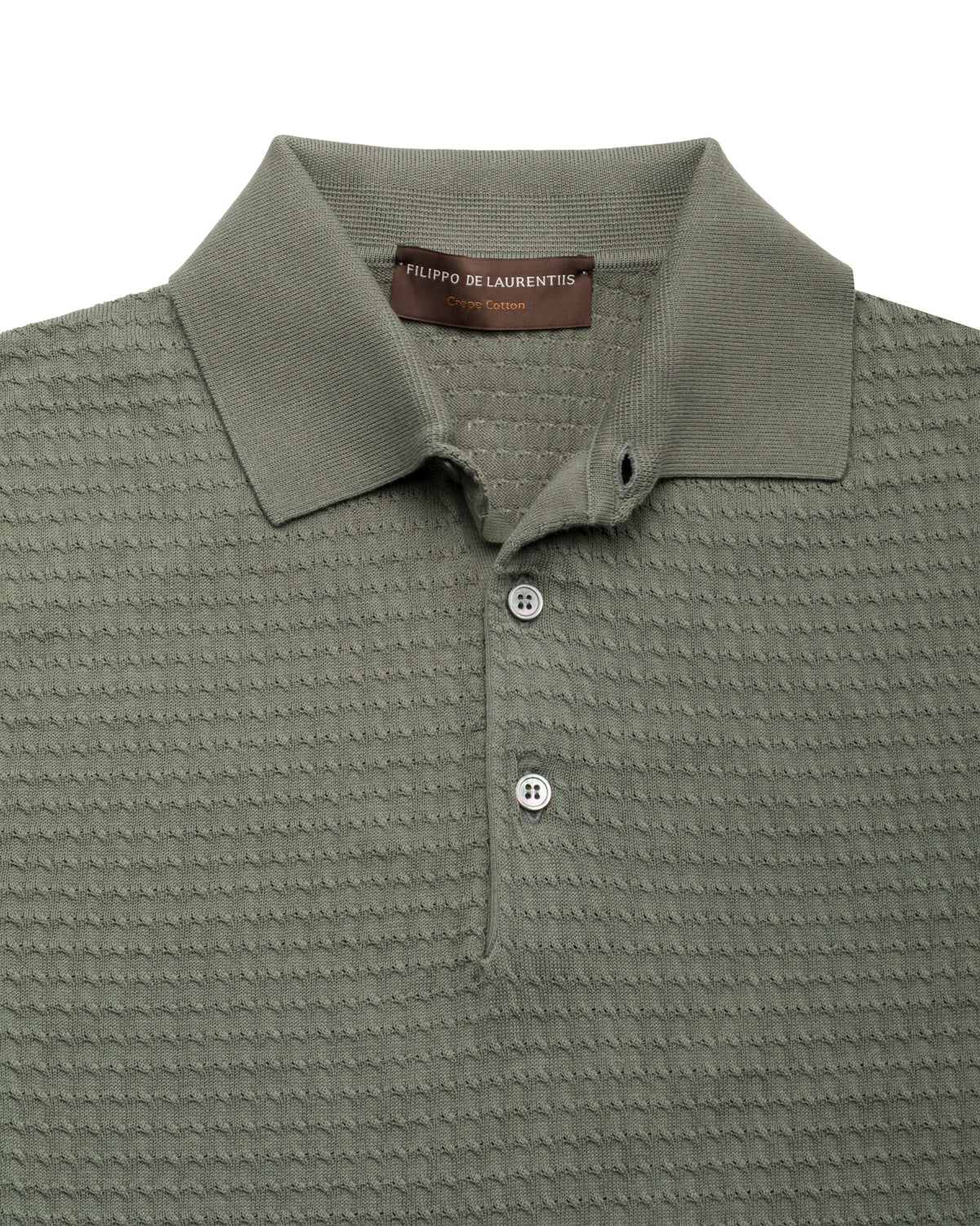 Cotton Crepe Polo Vintage Style Relaxed Slim