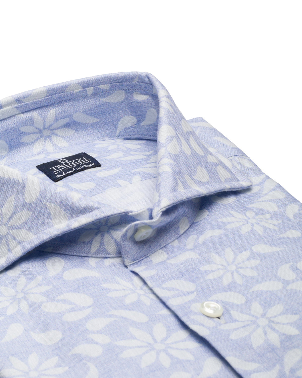 Leinenhemd Floralprint Slim Fit