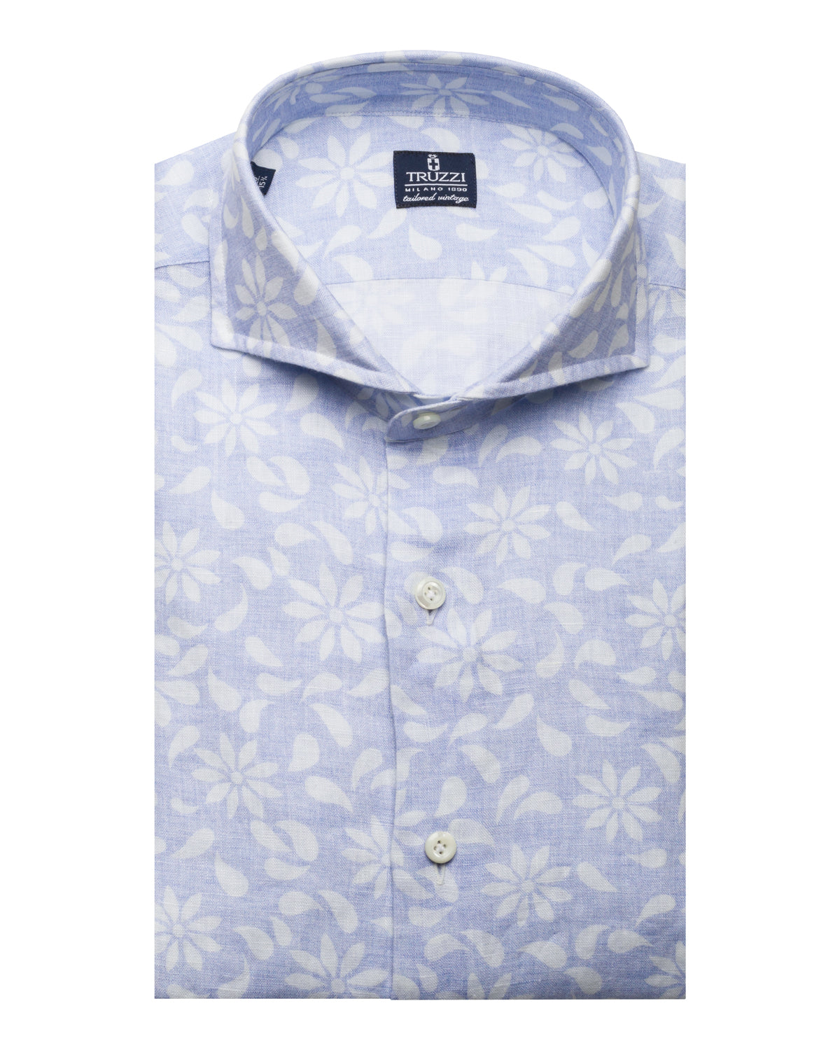 Leinenhemd Floralprint Slim Fit