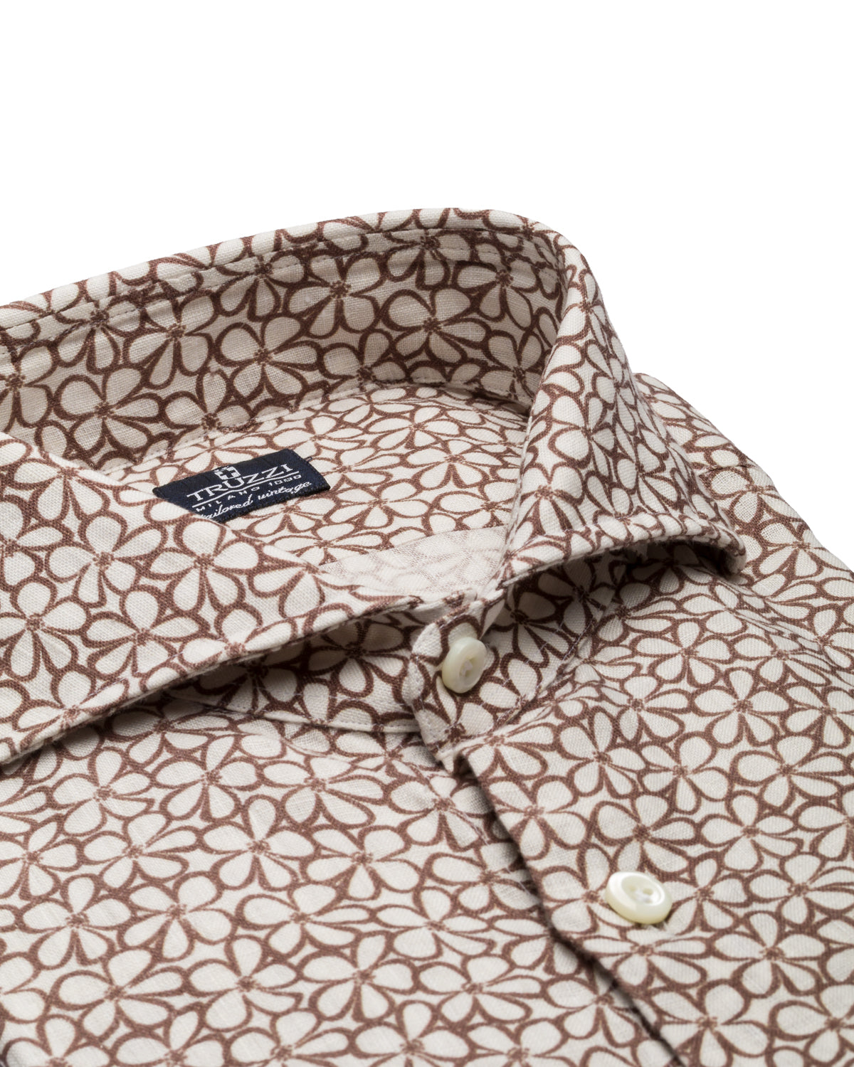 Leinenhemd Floralprint Slim Fit