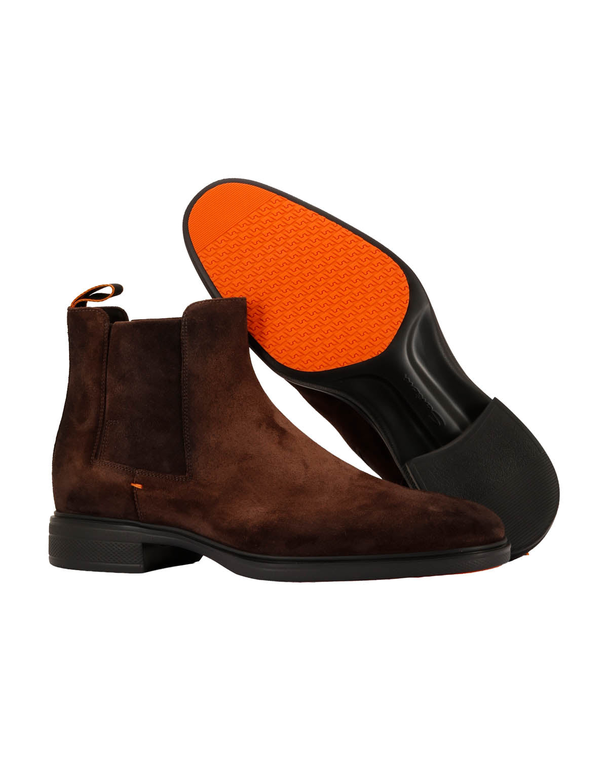 Ultraleichter Chelsea Boot aus Veloursleder in Dunkelbraun
