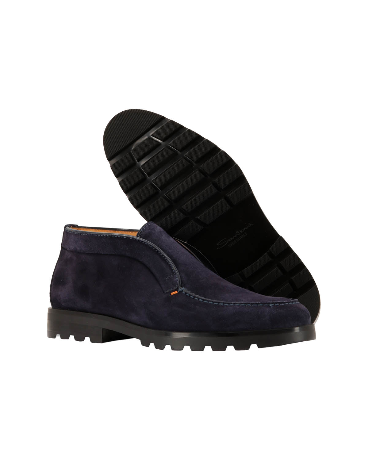 Slip-on aus Leder mit Gummisohle in Dunkelblau