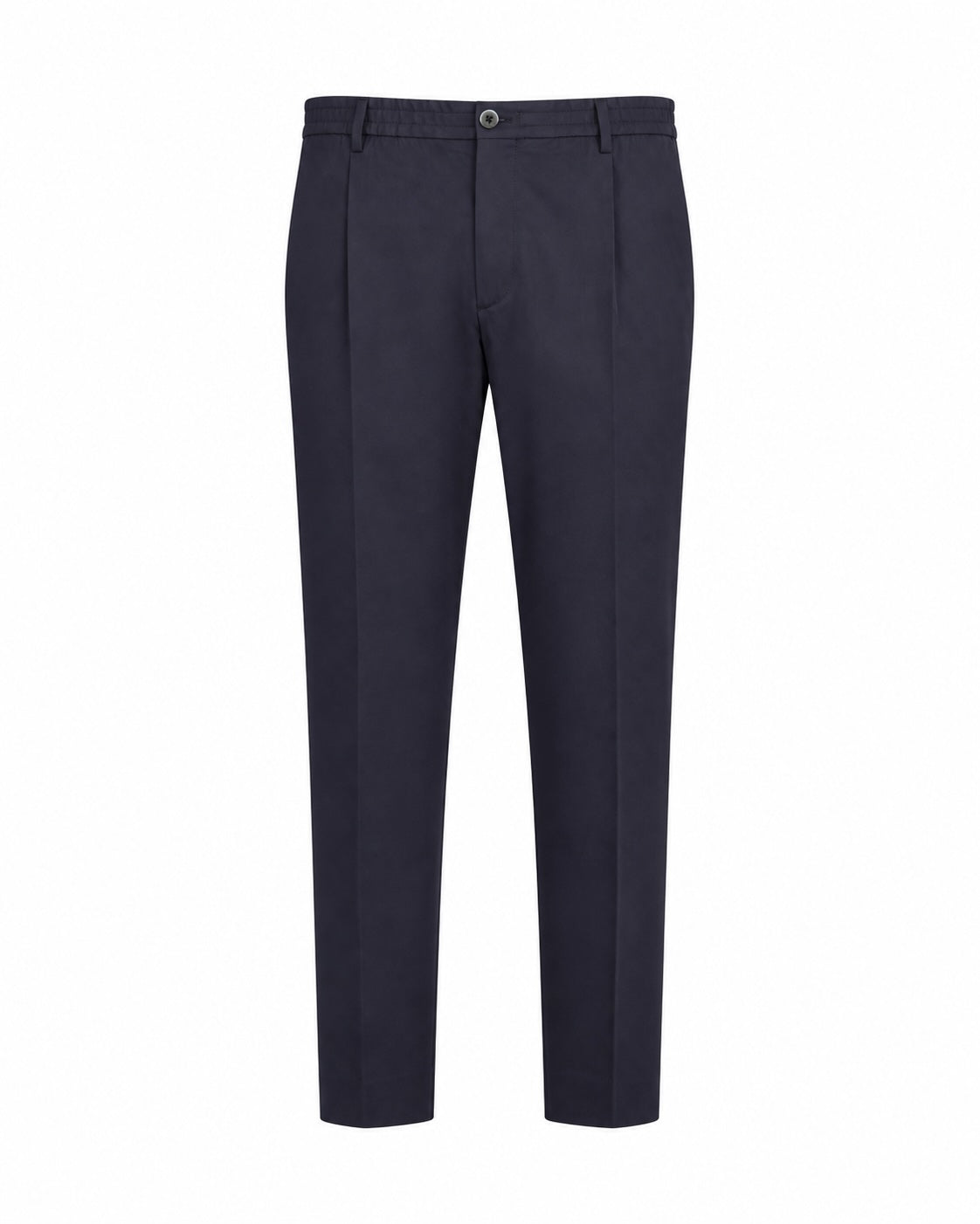 Baumwollhose Slim Fit Elastikbund Bundfalte