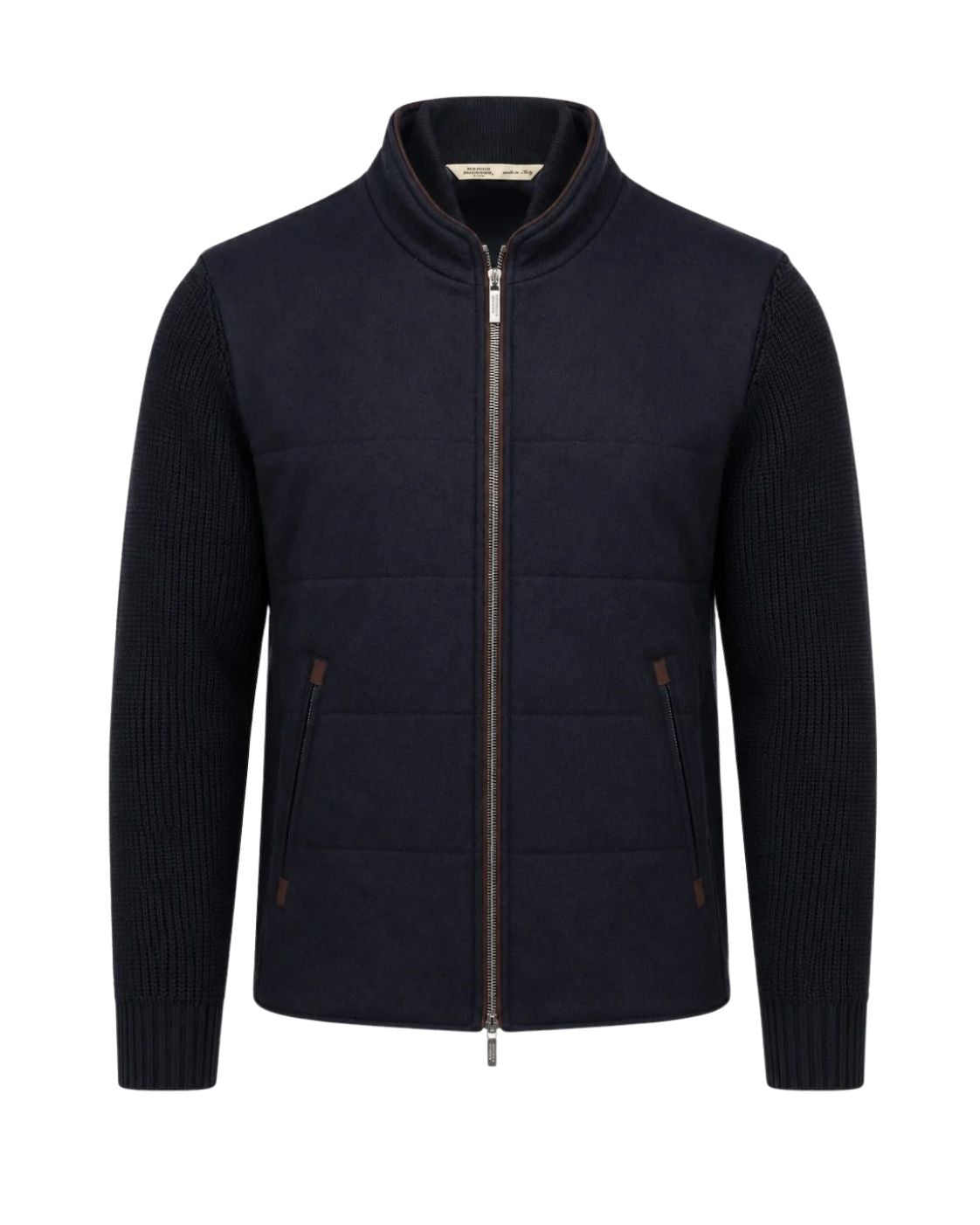 Dunkelblauer Blouson aus Schurwolle im Slim Fit