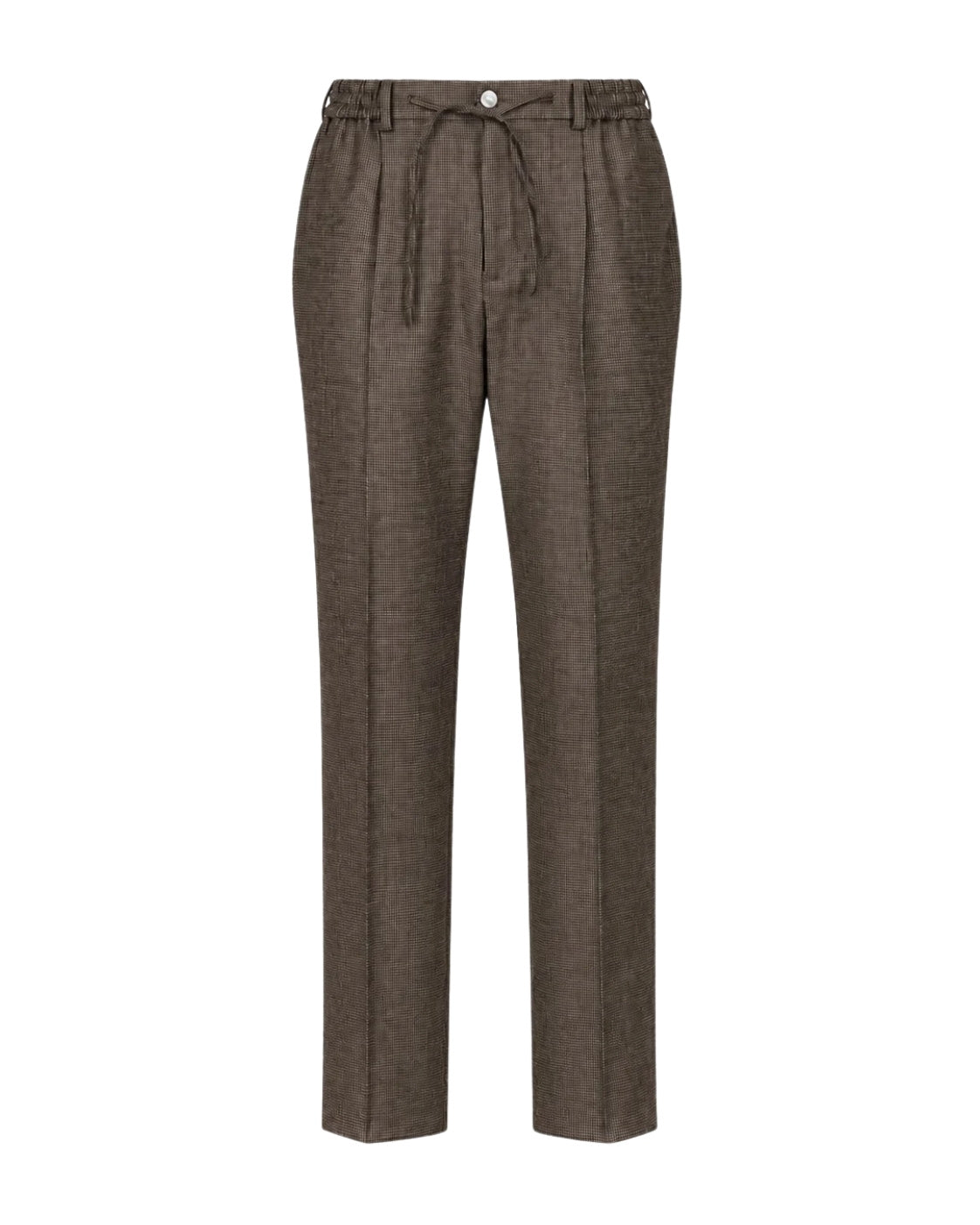 Bundfaltenhose aus Schurwolle mit Hahnentritt