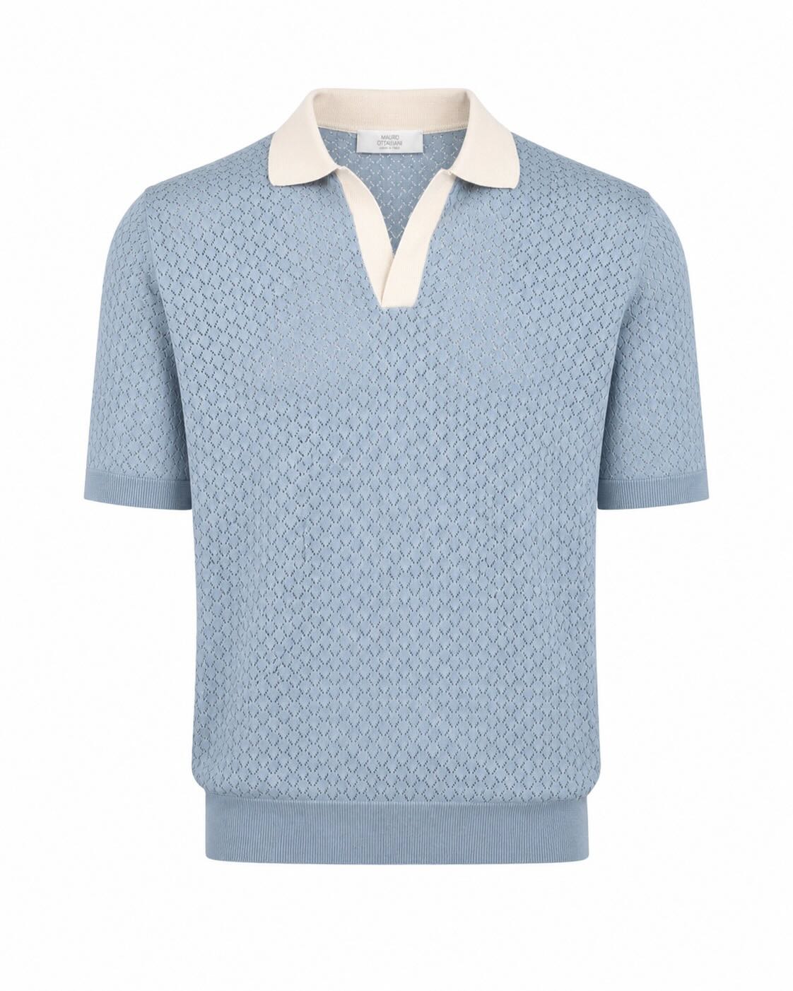 Baumwolle Strickpolo Slim Fit Kuba Kragen