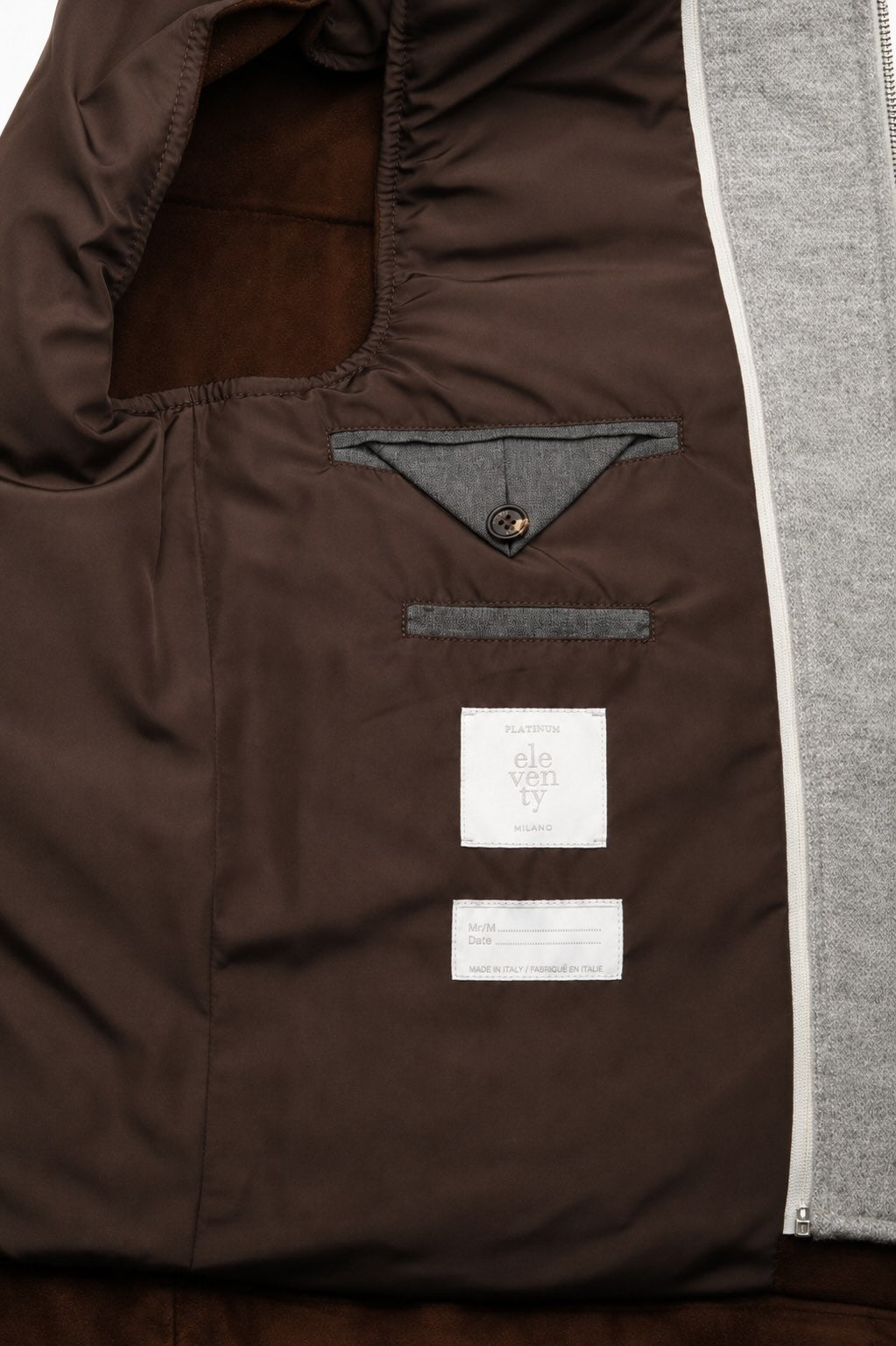 Veloursleder-Gilet mit Daunenfüllung