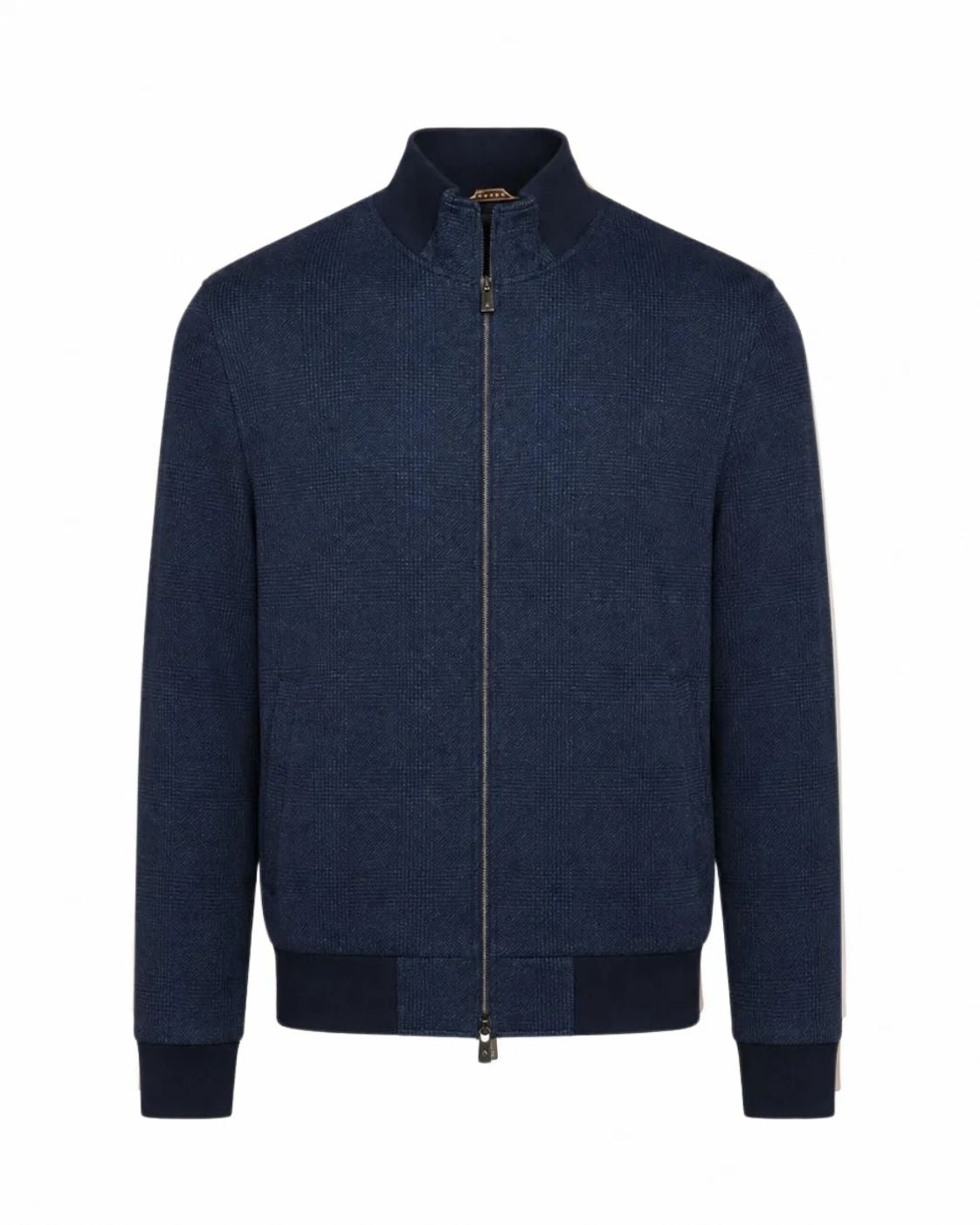 Sweatweste Glencheck Baumwolle Slim Fit