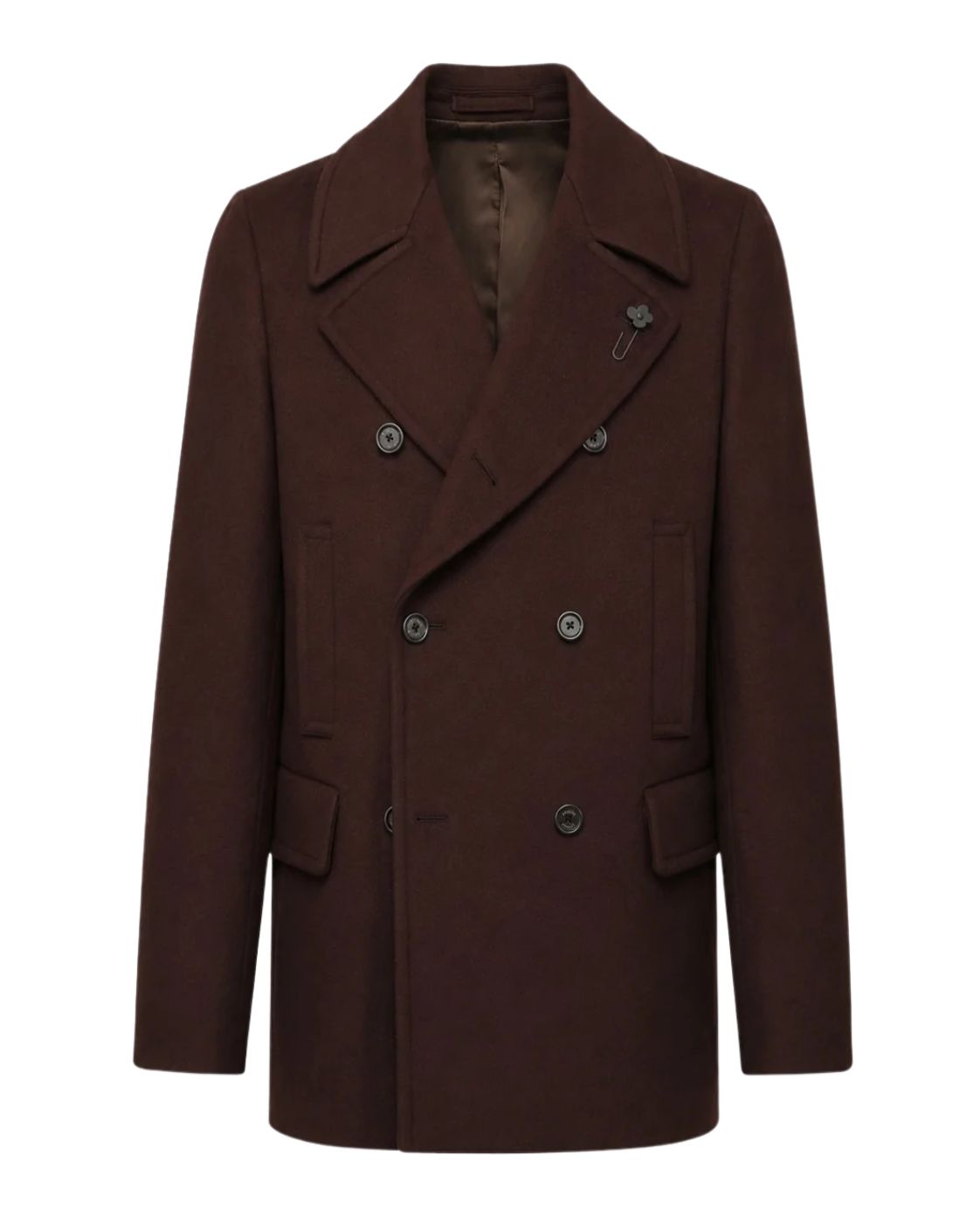 Doppelreihiger Mantel aus Schurwolle Slim Fit