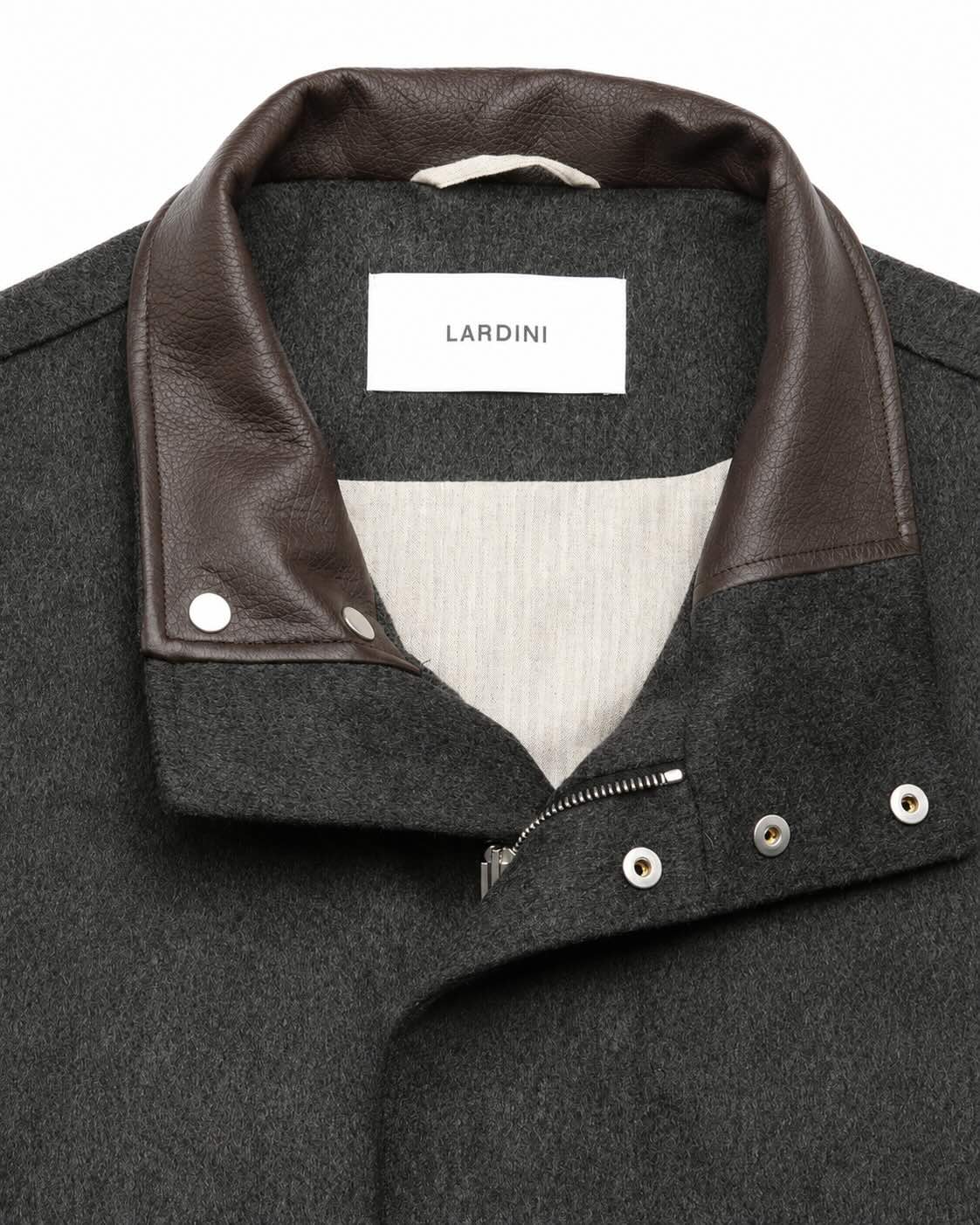 Lardini Bomberjacke aus Schurwolle mit Lederkragen