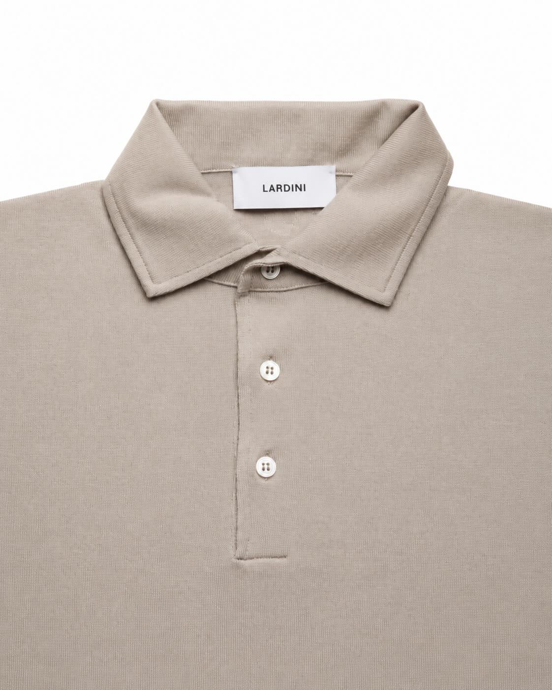 Feinstrick Langarm Poloshirt aus Schurwolle
