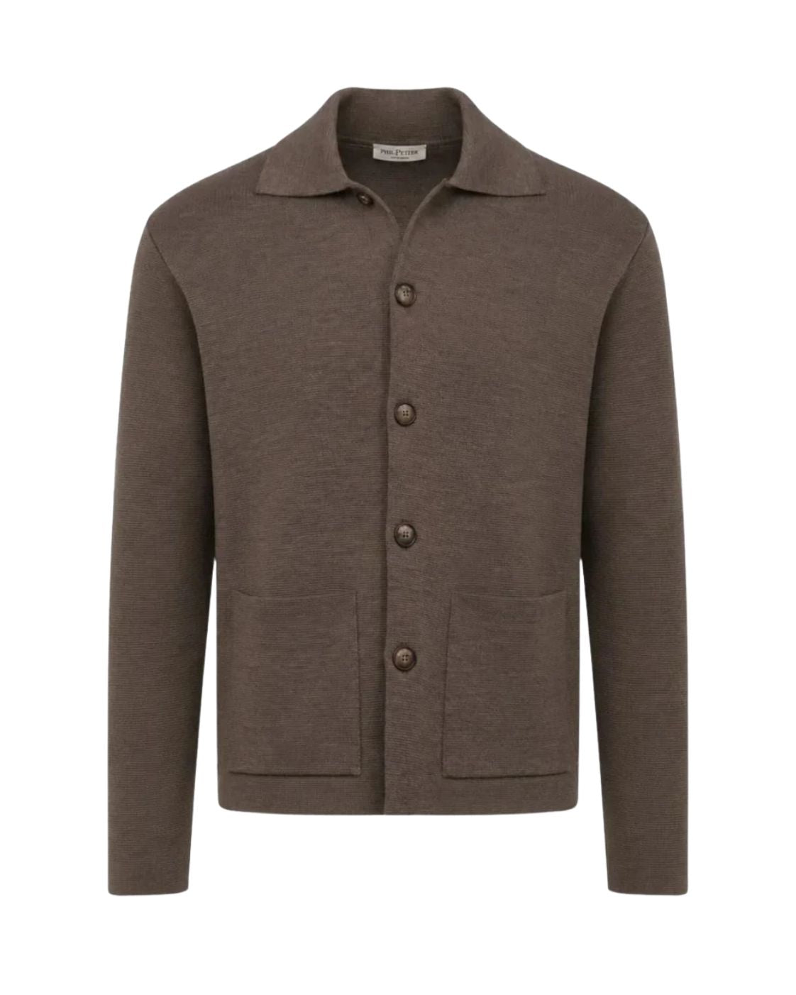 Braunes Strick-Overshirt aus Wolle