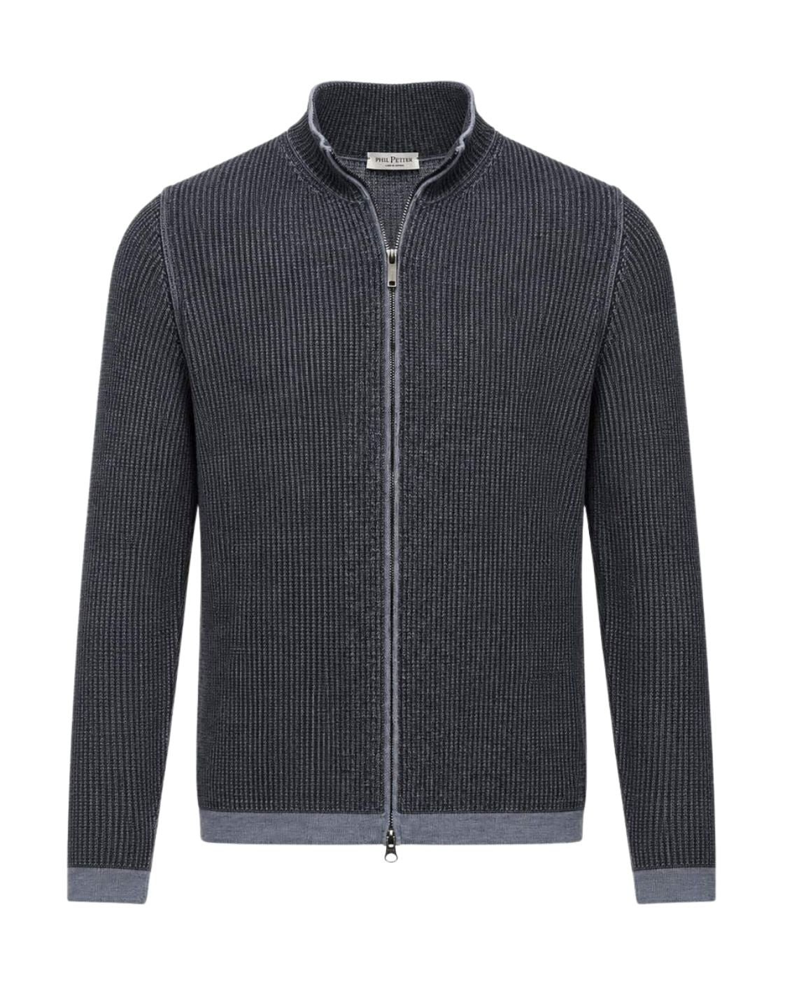 Strickjacke aus Merinowolle und Baumwolle in Hellblau