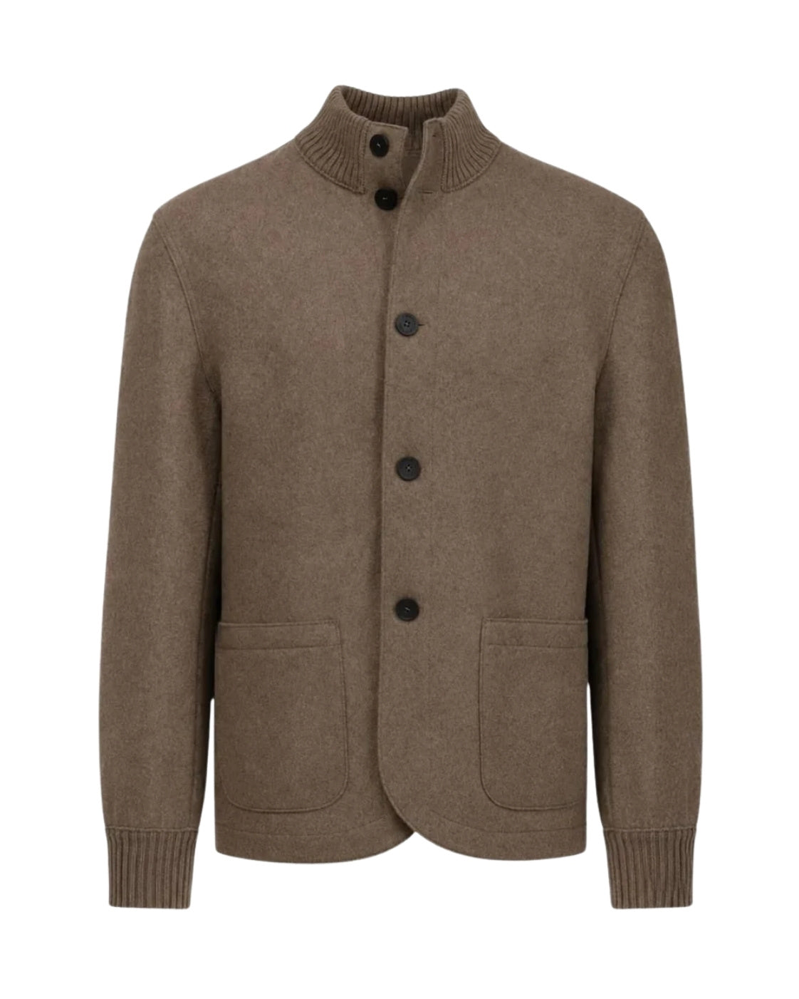 Kaschmirjacke im Slim Fit in Braun