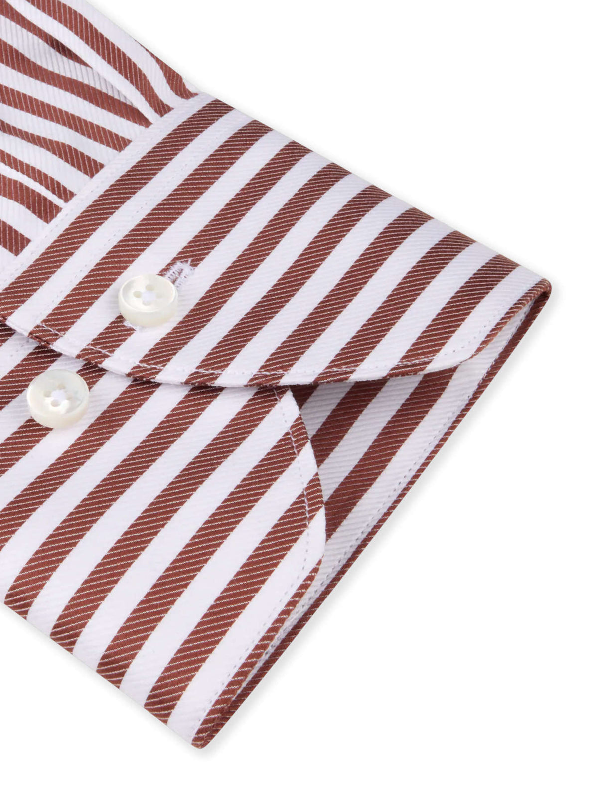 Striped twill shirt in dark orange twofold cotton