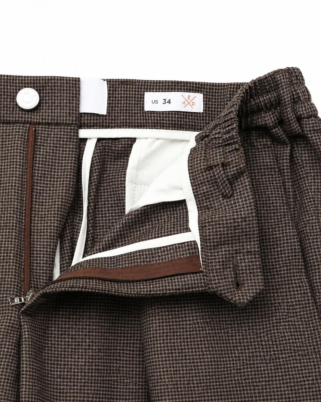Bundfaltenhose aus Schurwolle mit Hahnentritt