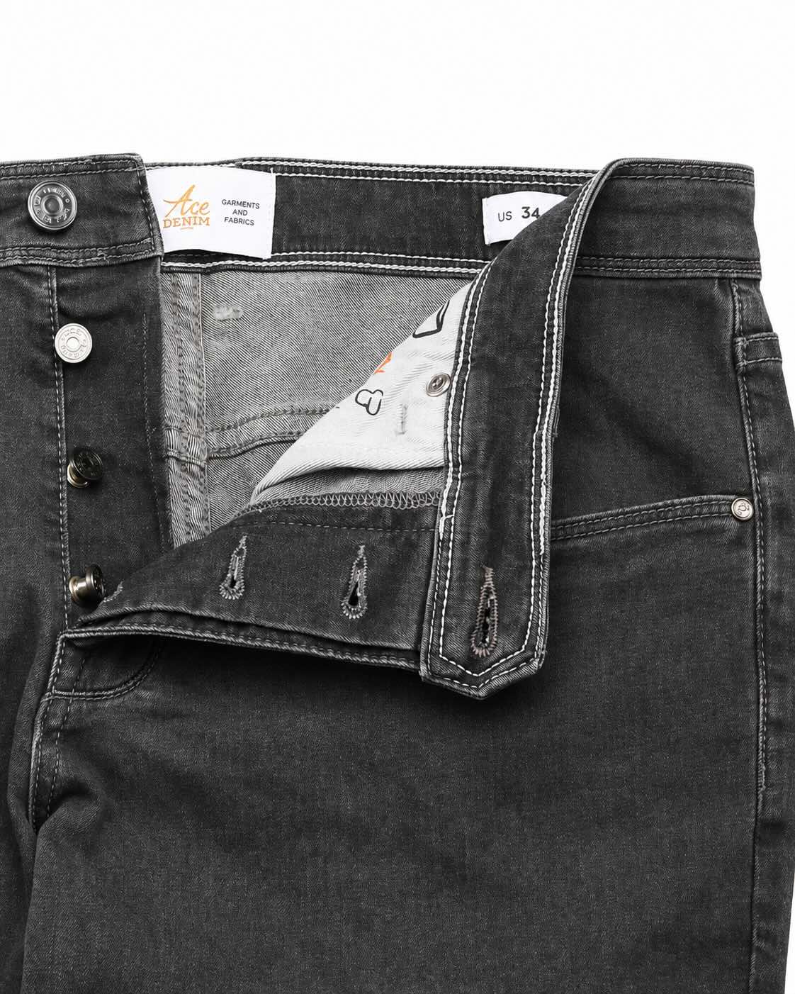 Jeans Regular Fit aus Baumwolle und Lyocell in Anthrazit