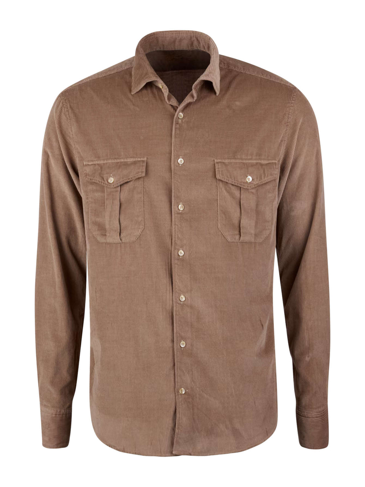 Cordhemd aus Baumwolle in Beige