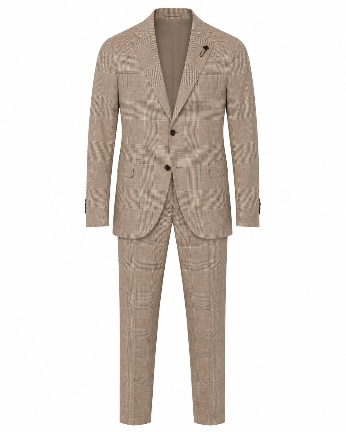 Glencheck Anzug Schurwolle Slim Fit