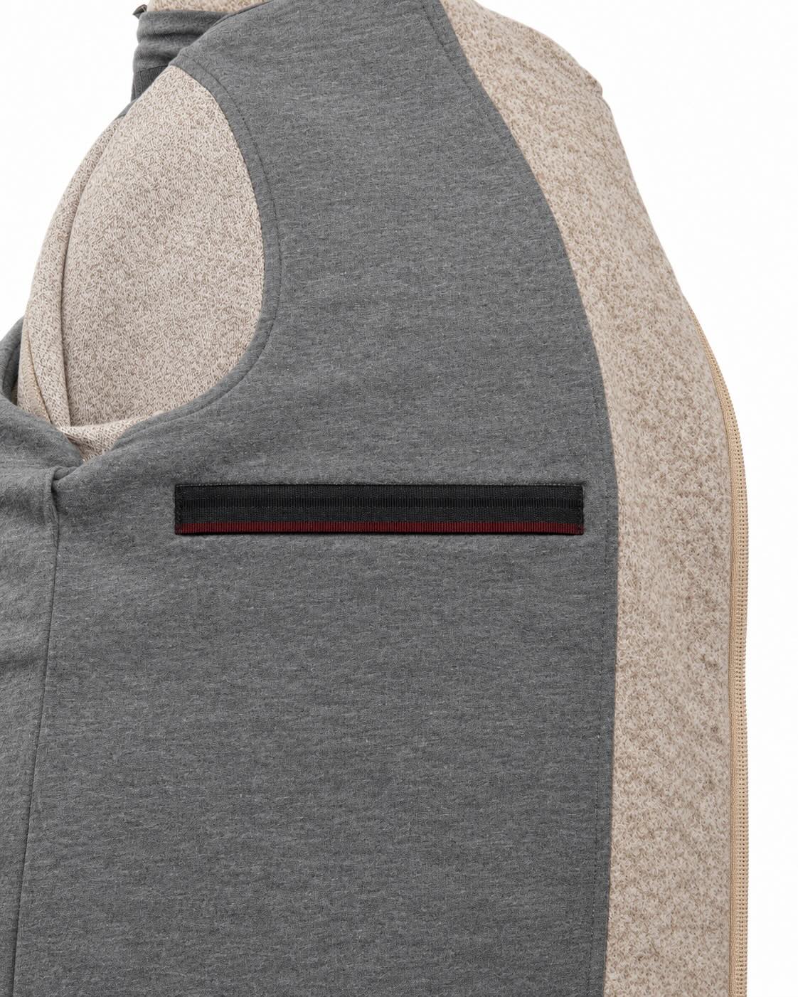 Kapuzenjacke aus Baumwolle und Wolle in Beige